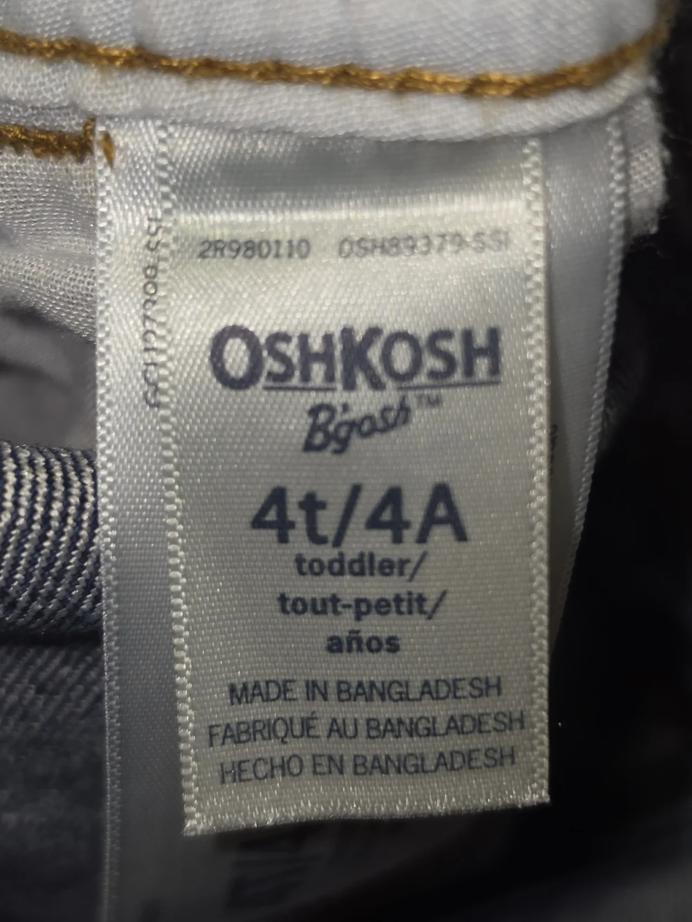 OshKosh B'gosh Classic Dark Wash Denim Overalls Kids Size 4T